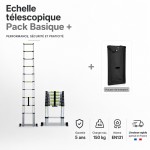 Echelle t&eacute;lescopique 5m 20 Classic avec barre stabilisatrice + Housse