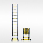 Echelle télescopique 3m80 Grafitek avec barres stabilisatrice