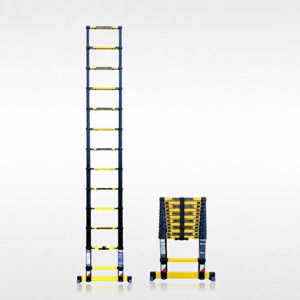 Echelle t&eacute;lescopique 3m80 Grafitek avec barres stabilisatrices