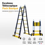 Escabeau télescopique Woerther Classic 4M40/2M20 | Pack Basique 
