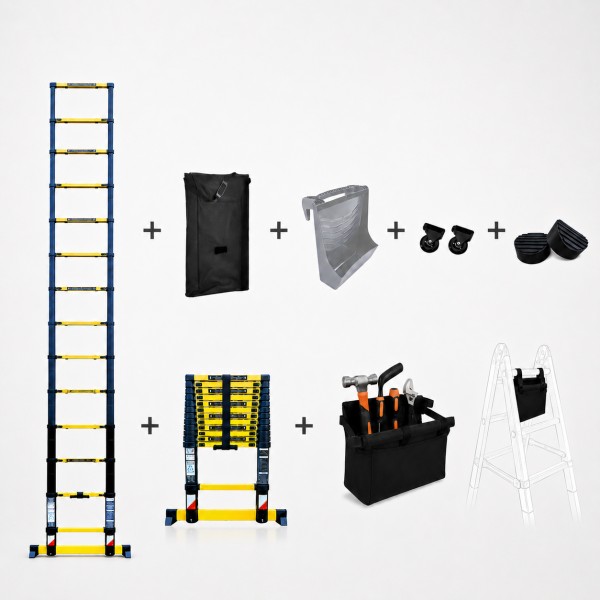 Echelle t&eacute;lescopique 4m40 Grafitek | Pack Prestige