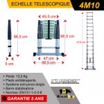 ECHELLE 4M10 AVEC BARRE STABILISATRICE