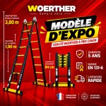 Escabeau t&eacute;lescopique Woerther 3m80 - Mod&egrave;le d&rsquo;exposition