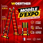 Escabeau t&eacute;lescopique Woerther 4m40 - Mod&egrave;le d&rsquo;exposition