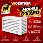 Cache climatiseur Taille M &ndash; Blanc brillant RAL 9010 + fond