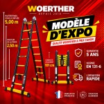 Escabeau t&eacute;lescopique Woerther Grafitek 5m - Mod&egrave;le d&rsquo;exposition