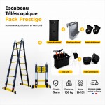 Escabeau t&eacute;lescopique Woerther Grafitek 3M80/1M90 | Pack Prestige